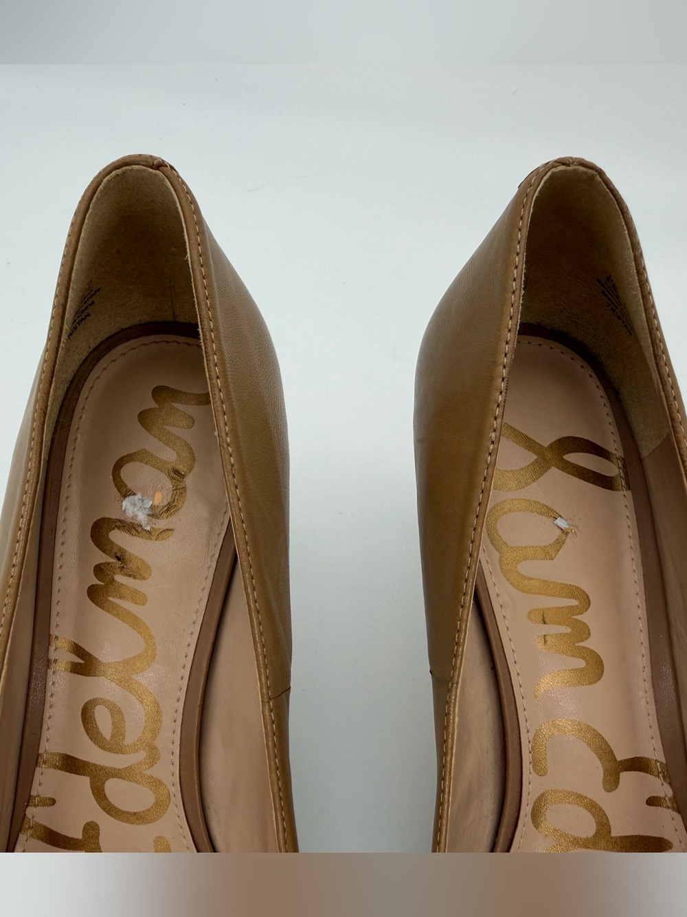 Sam Edelman Tristan Tan Nude Leather Pointed Toe Pumps Size 8.5 - Picture 7 of 10